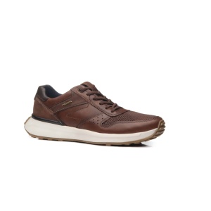Stretch Terracota leather sneakers